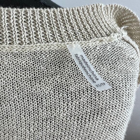 Christopher Fischer Beige Long Sleeve Wide Neck Pullover Casual Sweater Size XS - Picture 7 of 7